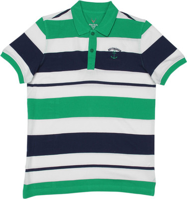 

Allen Solly Junior Boys Striped Cotton T Shirt(Green, Pack of 1