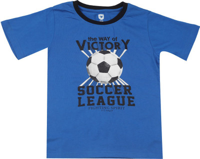 

612 League Boys Printed Cotton T Shirt(Blue, Pack of 1, Royal