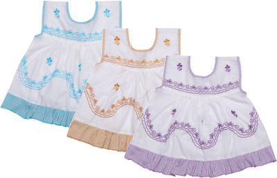 

Littly Baby Girls Casual Cotton A-line Top(Multicolor, Pack of 3