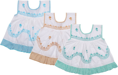 

Littly Baby Girls Casual Cotton A-line Top(Multicolor, Pack of 3