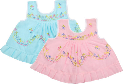 

Littly Baby Girls Casual Cotton A-line Top(Multicolor, Pack of 2