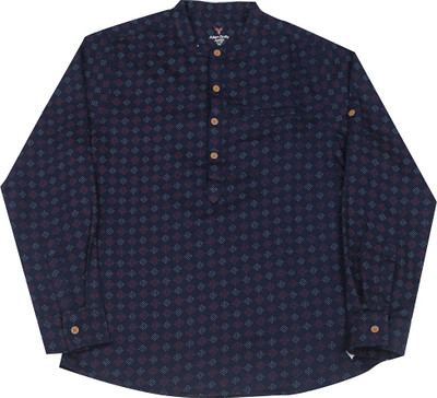 Allen Solly Junior Boys Printed Casual Dark Blue Shirt, Navy