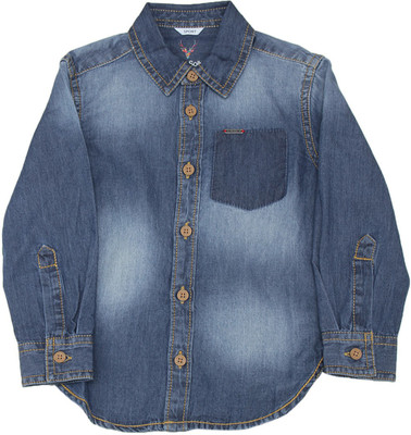

Allen Solly Junior Boys Solid Casual Blue Shirt