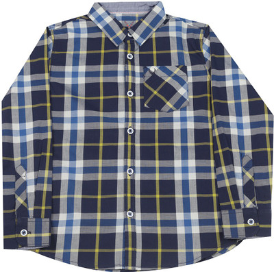 

Allen Solly Junior Boys Checkered Casual Blue Shirt, Navy