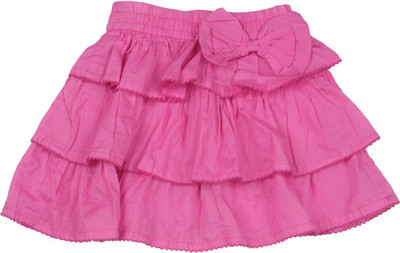 

612 League Solid Girls A-line Pink Skirt, Fuschia