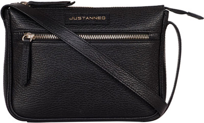 

Justanned Women Formal Black Genuine Leather Sling Bag