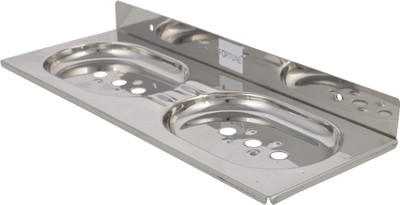

FORTUNE Double Round Soap Dish / Soap Case / Soap Stand ( Material : Stainless Steel ) Set of 1(Silver)