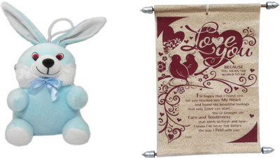 

Advance Hotline Teddy Bear Soft Toy and Scroll Card Expressing Love - 9 cm(Multicolor)