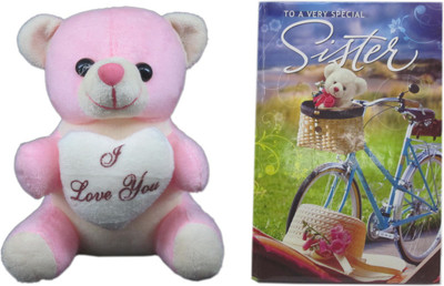 

Advance Hotline Teddy Bear Soft Toy and Scroll Card Expressing Love to Sister - 15 cm(Multicolor)