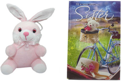 

Advance Hotline Teddy Bear Soft Toy and Scroll Card Expressing Love to Sister - 11 cm(Multicolor)