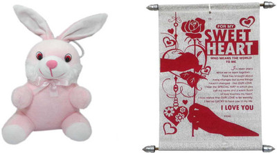 

Advance Hotline Teddy Bear Soft Toy and Scroll Card Expressing Love to Sweetheart - 11 cm(Multicolor)