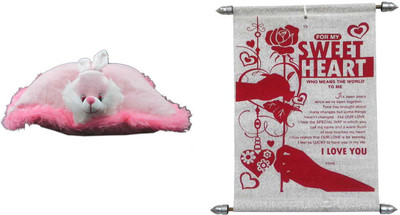 

Advance Hotline Teddy Bear Soft Toy and Scroll Card Expressing Love to Sweetheart - 16 cm(Multicolor)