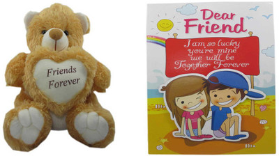 

Advance Hotline Teddy Bear Soft Toy & Card for Friends Forever - 20 cm(Multicolor)