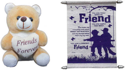 

Advance Hotline Teddy Bear Soft Toy & Card for Friends Forever - 15 cm(Multicolor)