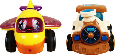 

Sky Model Push n Pull Plane n Train Unbreakable Toys Combo(Multicolor)
