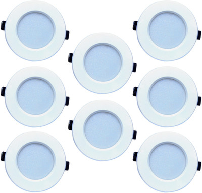 

Bene Bene Luster Virgin Plastic Round Ceiling Light (Yellow, 6w Pack of 8 Pcs) Recessed Ceiling Lamp