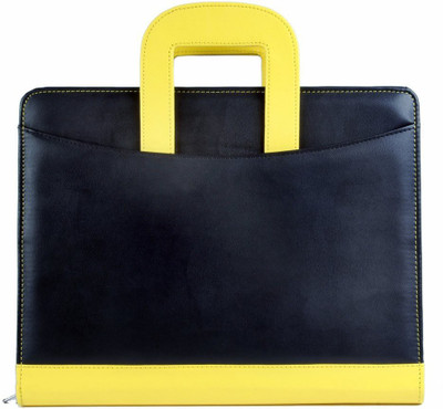 

COI Faux leather Stylish Black And Yellow File Folder/Document Folder(Set Of 2, Black And Yellow)