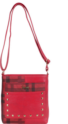 

JACY LONDON Women Casual Maroon Leatherette, PU, Cotton Sling Bag