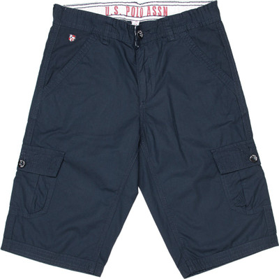 US Polo Kids Short For Boys Casual Solid Cotton(Blue, Pack of 1, Navy