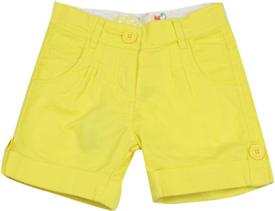 

612 League Short For Girls Casual Solid Cotton(Yellow, Pack of 1