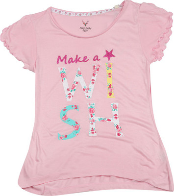

Allen Solly Junior Girls Printed Cotton T Shirt(Pink, Pack of 1