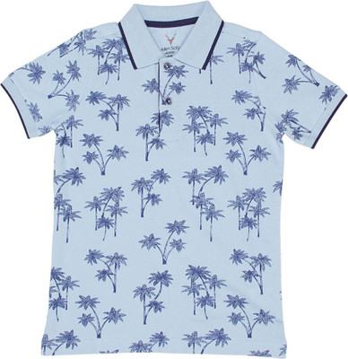 

Allen Solly Junior Boys Printed Cotton T Shirt(Blue, Pack of 1