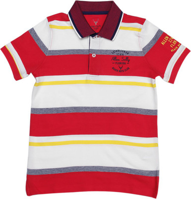 

Allen Solly Junior Boys Striped Cotton T Shirt(Red, Pack of 1