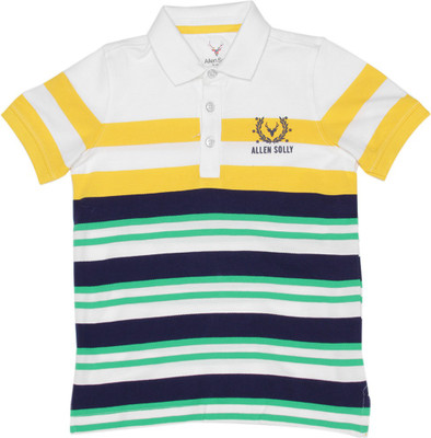 

Allen Solly Junior Boys Striped Cotton T Shirt(Yellow, Pack of 1