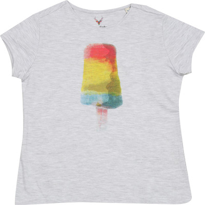 

Allen Solly Junior Girls Printed Cotton, Viscose T Shirt(White, Pack of 1