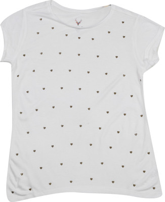 

Allen Solly Junior Girls Solid Cotton T Shirt(White, Pack of 1