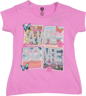 

612 League Girls Casual Cotton Top(Pink, Pack of 1, Light pink
