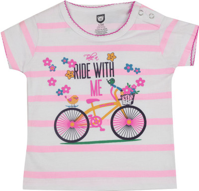 

612 League Baby Girls Casual Cotton Top(Pink, Pack of 1, Neon pink