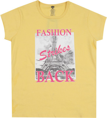 

612 League Girls Casual Cotton Top(Yellow, Pack of 1, Lemon yellow