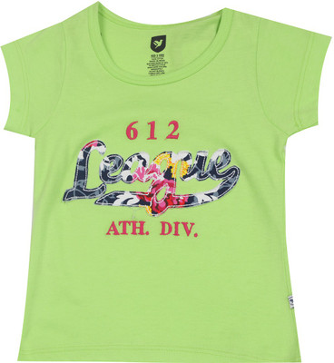 

612 League Girls Casual Cotton Top(Green, Pack of 1, Lime green