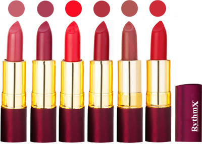 

Rythmx Dry Matte Lipstick Combo of 6 Pcs 01(Multicolor,)