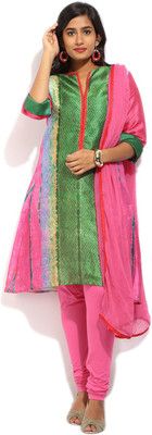 BIBA Printed Kurta, Churidar & Dupatta Set