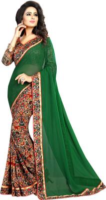 Anugrah Textile Printed Bollywood Georgette, Chiffon, Cotton, Crepe Saree