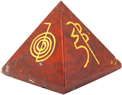 

Reiki Crystal Products 100 % Original Red Aventurine Reiki Symbol Pyramid Healing Gemstone Decorative Showpiece - 4 cm(Crystal, Red)