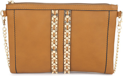 

Addons Women Evening/Party Tan PU Sling Bag