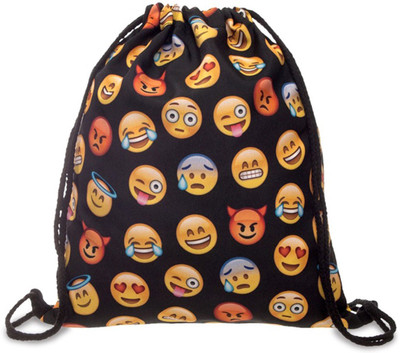 

GELILIA Gelilia Unisex Funny Emoji Multipurpose School College Drawstring Waterproof Backpack(Black, 5 inch)