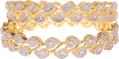 Shiv_Jewels Alloy Cubic Zirconia Bangle Set(Pack of 2)