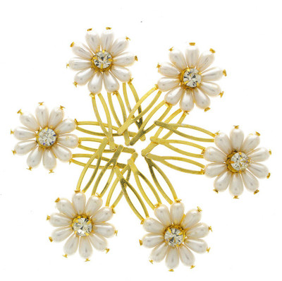

Anuradha Art Jewellery ZHB-624 Hair Pin(Gold, White)