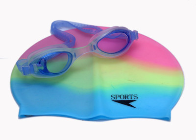 

Sportshour multi-colour swimming cap with swimming goggle Swimming Kit