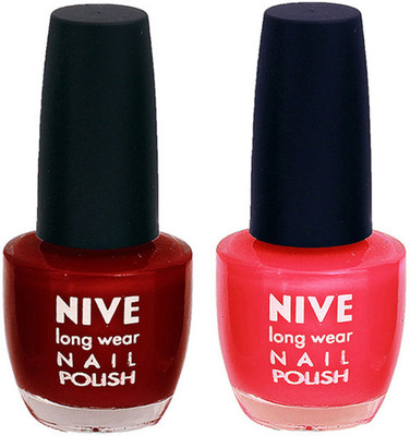 

Nive Colour Blast Nail Polish (Set of 2 Nail Polish) Red,Pink(Pack of 2)