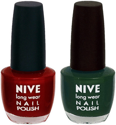 

Nive Colour Blast Nail Polish (Set of 2 Nail Polish) Red,Green(Pack of 2)