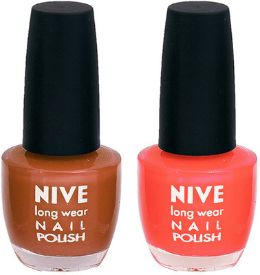 

Nive Colour Blast Nail Polish (Set of 2 Nail Polish) Brown,Orange(Pack of 2)