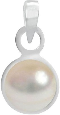 PTM Natural Certified Pearl (Moti) Gemstone 8.25 Ratti or 7.55 Carat for Male and Female Sterling Silver Pendant