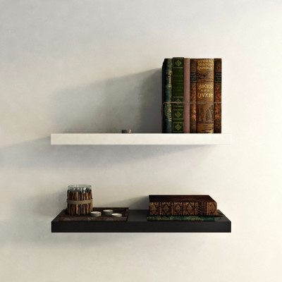 

Onlineshoppee Flotante Set of 2 MDF Wall Shelf(Number of Shelves - 2, Black, White)