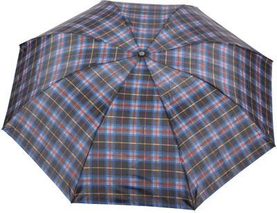 FabSeasons Multi color checks print Umbrella(Blue)