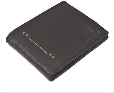 

TOFFIL Men Black Genuine Leather Wallet(4 Card Slots), Onyx black
